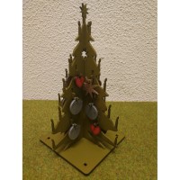 Bouwplaat kerstboom met versiering